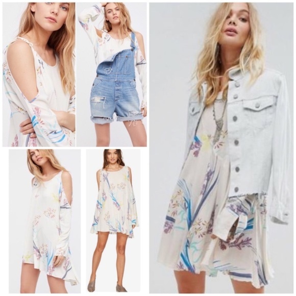 Free People Tops - Free People Clear Skies Floral  Tunic Size L